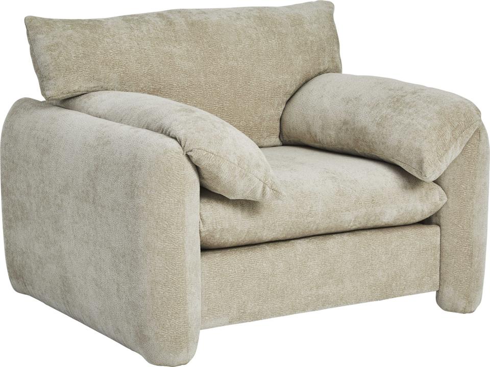 Whistler Upholstered Lounge Chair in Sand Polyester Fabric