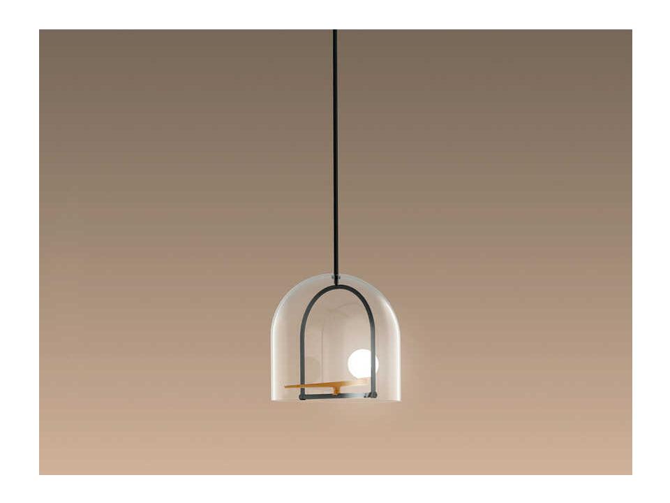 Yanzi LED Pendant Light in Black and Brushed Brass