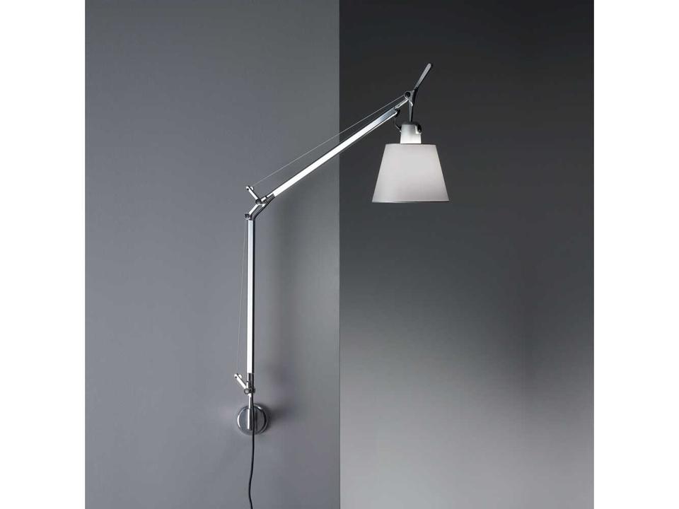 Tolomeo With Shade Silver Fiber Steel Wall Sconce