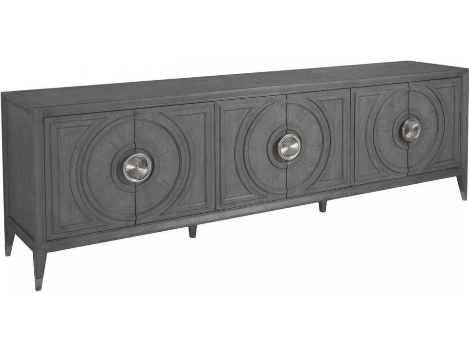 Home Appellation 94-Inch Media Console TV Stand in Brushed Gray Wood