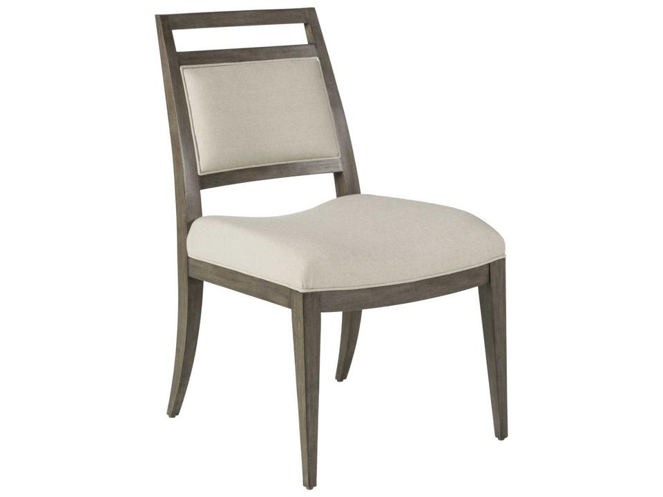 Home Nico Upholstered Dining Side Chair in Grigio Finish with Linen Blend Fabric