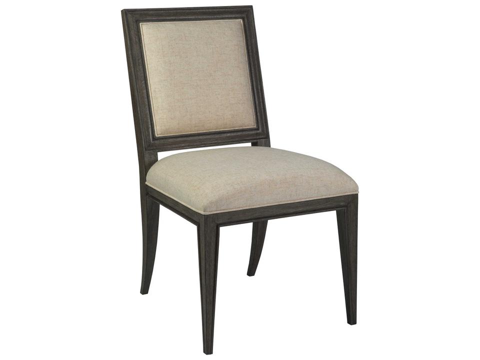 Home Belvedere Upholstered Dining Side Chair in Falcon Brown and Light Wheat