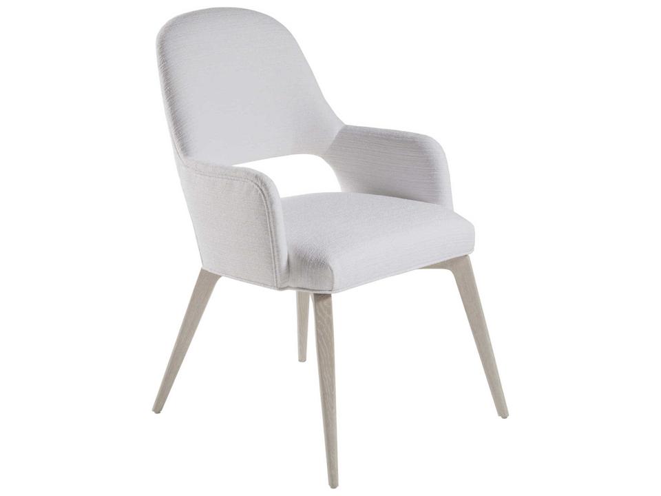 Mar Monte Upholstered Oak Wood Dining Armchair in White