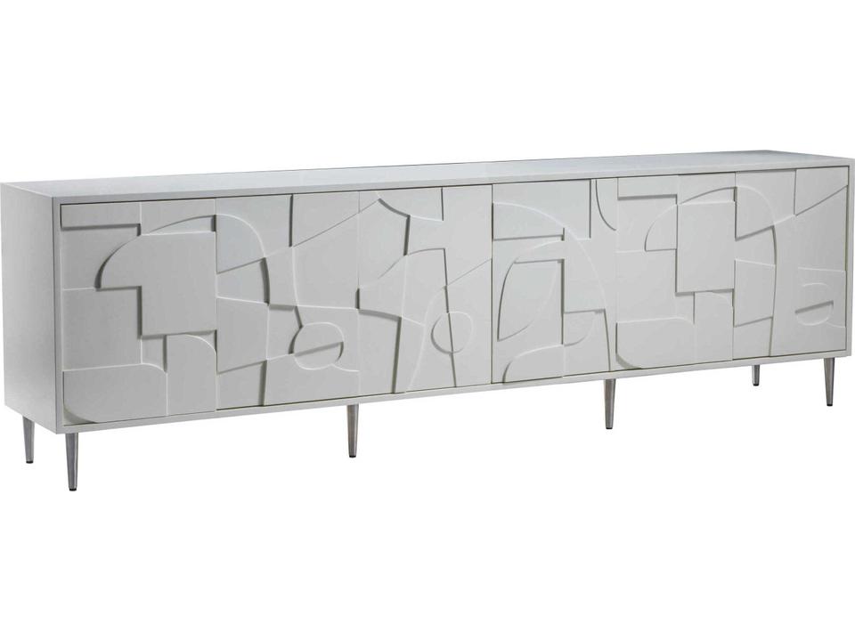 Home Bardo 100-Inch Media Console Table in White Ivory