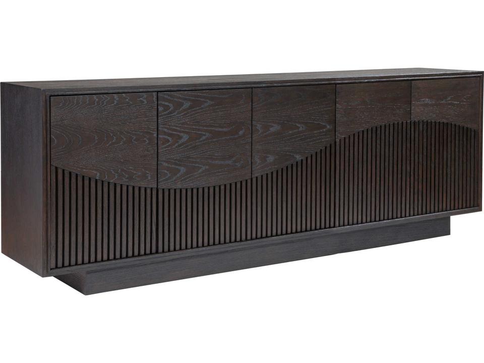 Home Nightfall 87-Inch Oak Wood Media Console in Rich Mocha Brown