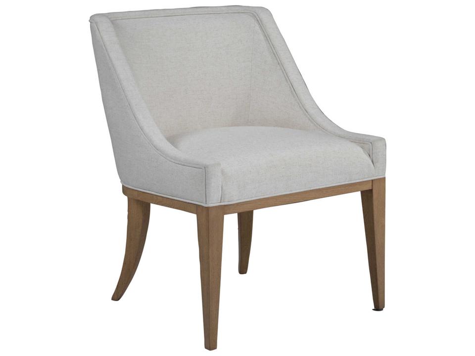 Home Simpatico Upholstered Dining Side Chair in Natural Canvas and White Oak
