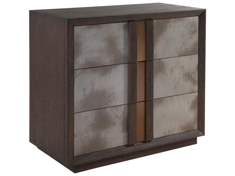 Home Andare Hall Chest with Oiled Parchment Drawer Fronts and Brass Accents