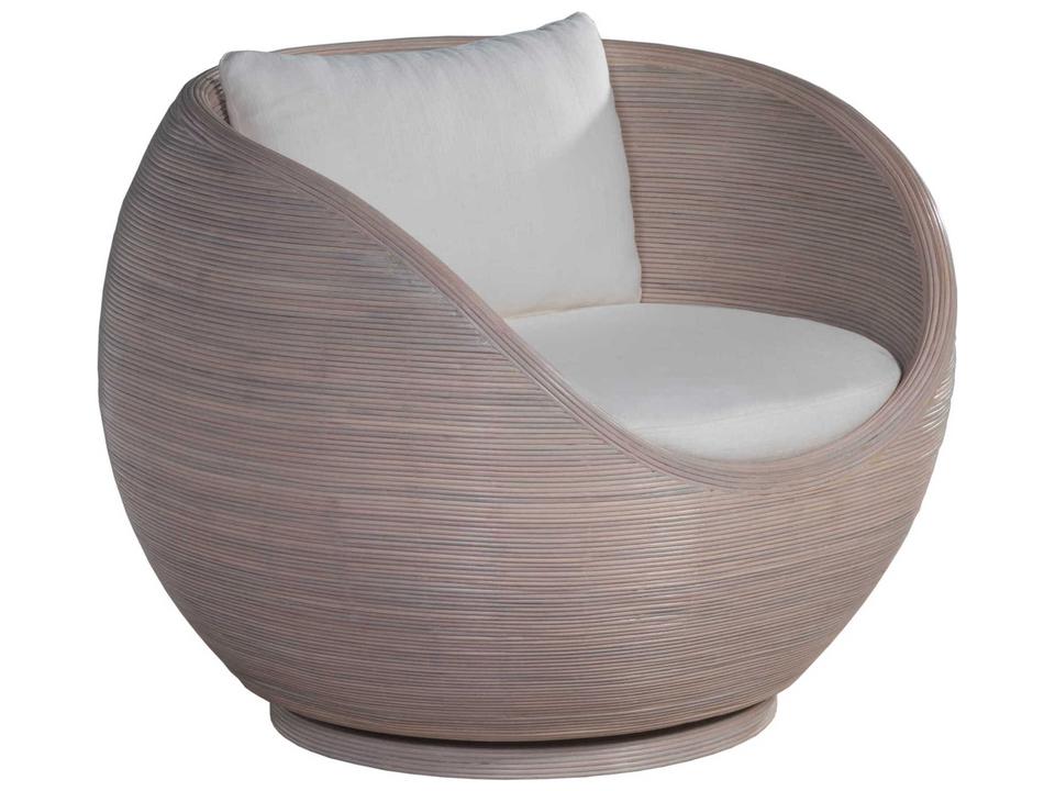Home Solimar Swivel Accent Chair Rattan and Upholstered