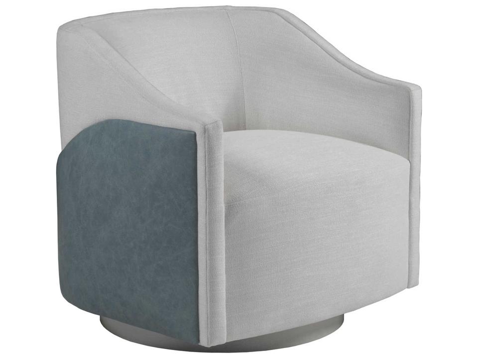 Home Raquel Swivel Accent Chair in Gray Upholstery