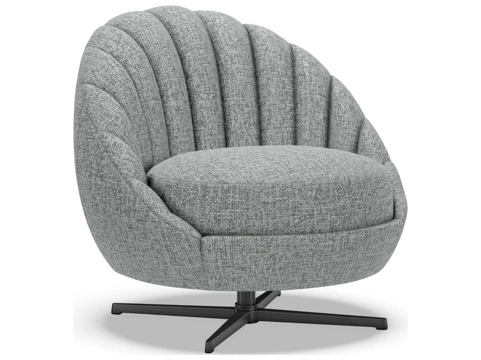 Home Lucille Upholstered Swivel Accent Chair with Polished Chrome Base
