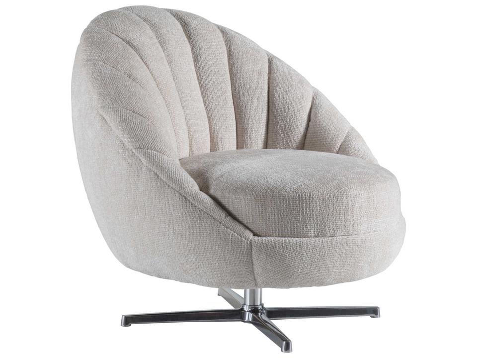 Home Lucille Mid-Century Modern Swivel Accent Chair with Polished Chrome Base