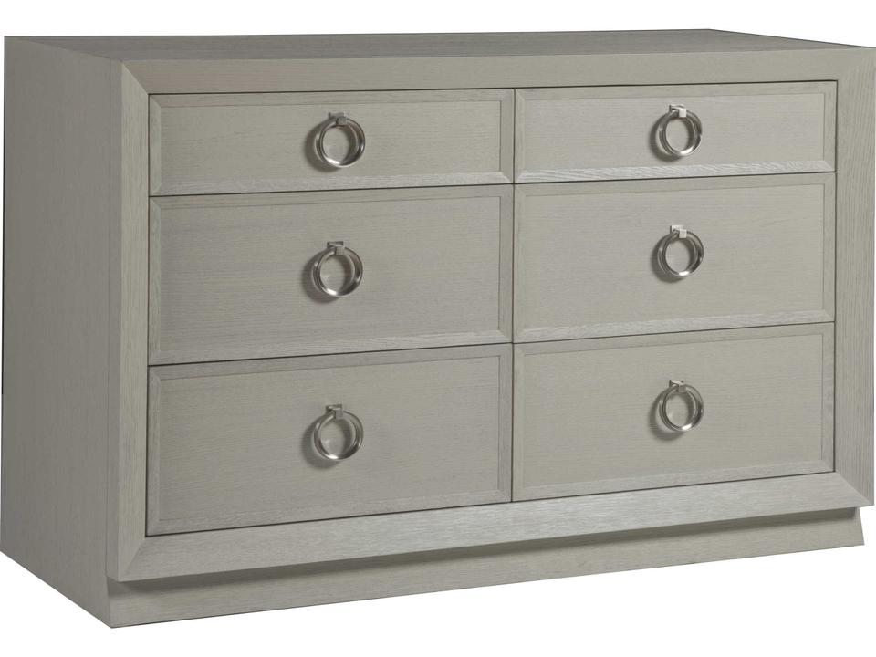 Home Zeitgeist Double Dresser in White and Gray Wire Brushed Ceruse