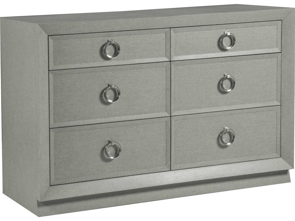 Home Zeitgeist 6-Drawer Double Dresser in Wood and Linen