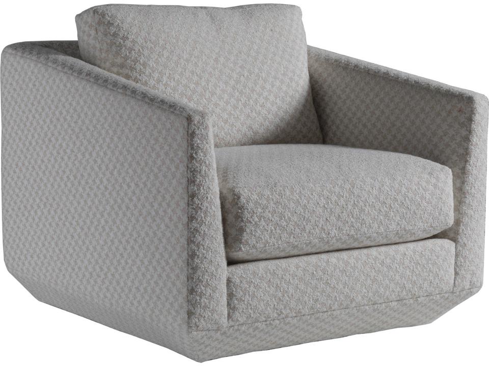 Veronica Swivel Fabric Accent Chair in Gray Upholstery