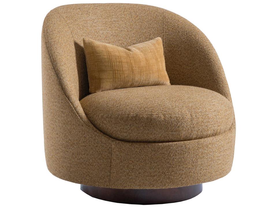 Home Genevieve Swivel Accent Chair in Low Pile Chenille Fabric with Masami Base