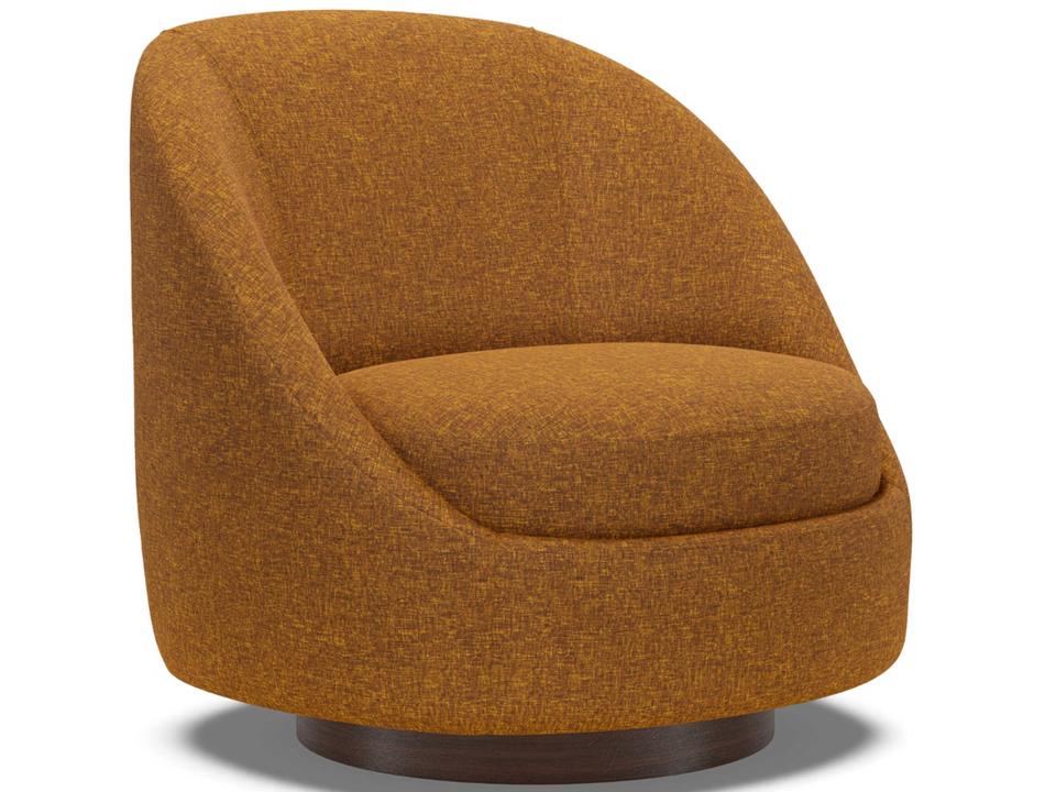 Genevieve Upholstered Swivel Accent Chair with Arlington Finish