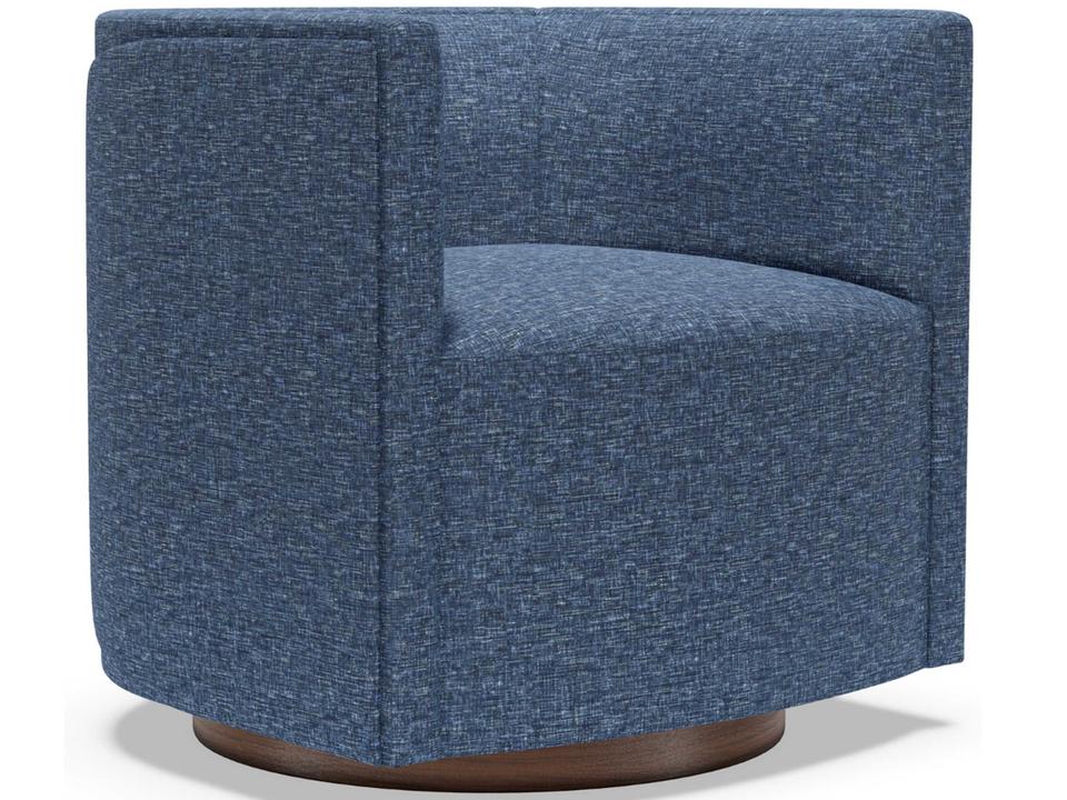 Home Ingrid Swivel Accent Chair in Fabric with Arlington Finish