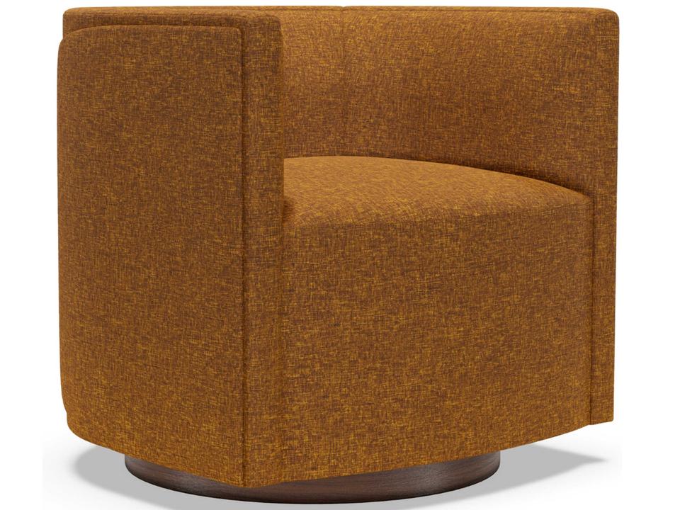 Home Ingrid Upholstered Fabric Swivel Accent Chair in Brown