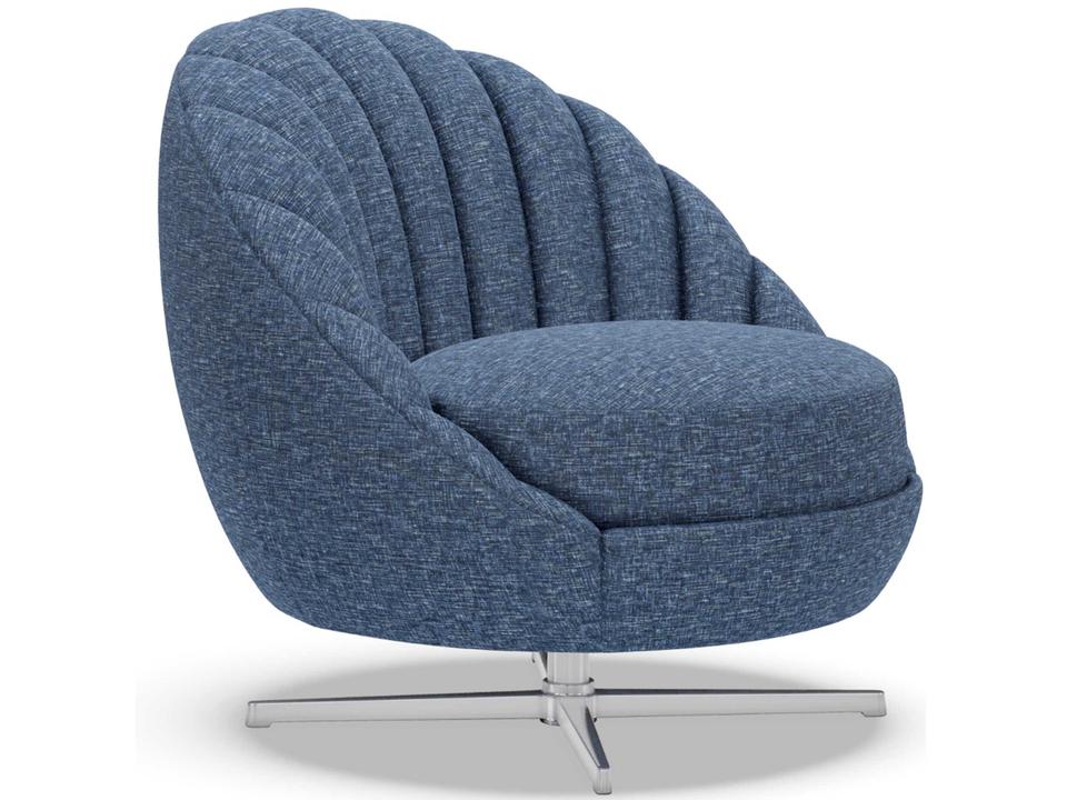 Upholstery Lucille Swivel Accent Chair with Polished Chrome Base