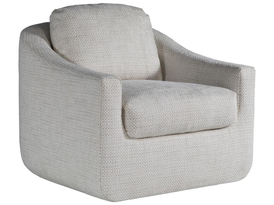 Liz Upholstered Swivel Accent Chair in Misty Gray Boucle Fabric