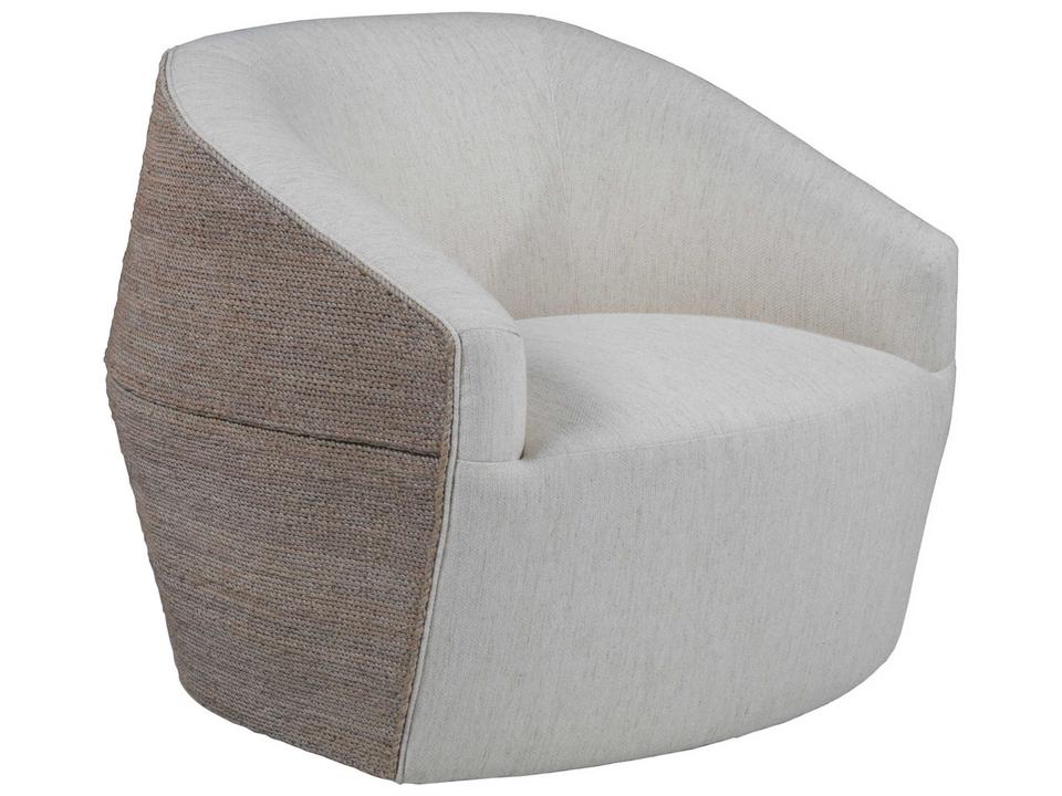 Home Natalie Woven Swivel Accent Chair in White Wash Lampacanay
