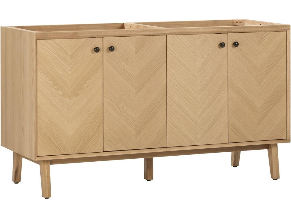 Adele 60 in. Double Sink Bathroom Vanity in Natural Oak