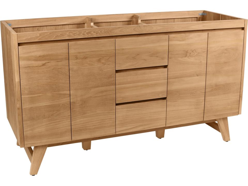 Coventry 60 in. Double Sink Bathroom Vanity in Natural Teak