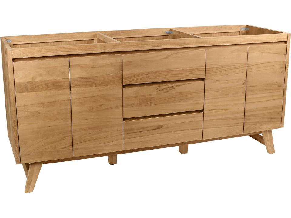 Coventry 72 in. Double Sink Bathroom Vanity in Natural Teak