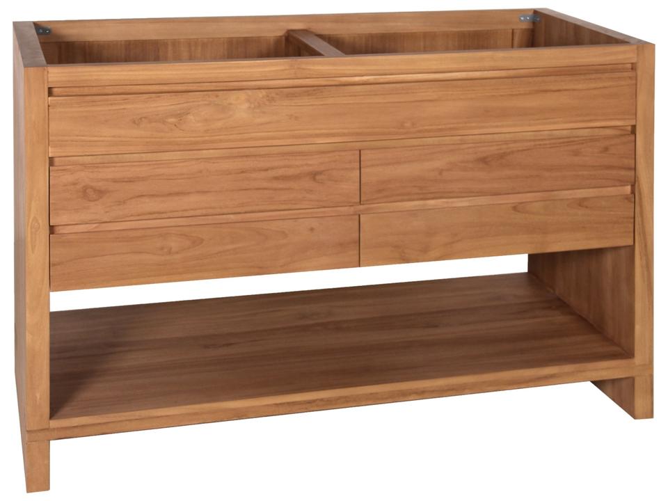 Kai 48 in. Double Sink Bathroom Vanity in Natural Teak