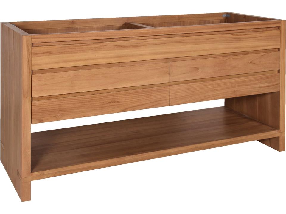 Kai 60 in. Double Sink Bathroom Vanity in Natural Teak