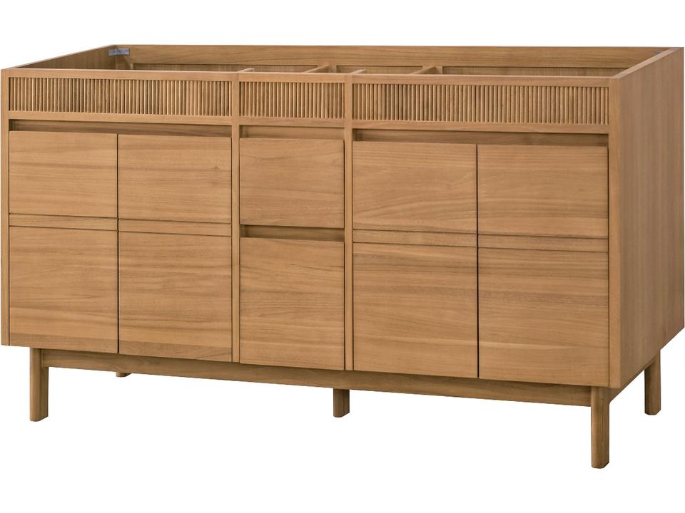 Kayla 60 in. Double Sink Bathroom Vanity in Natural Teak