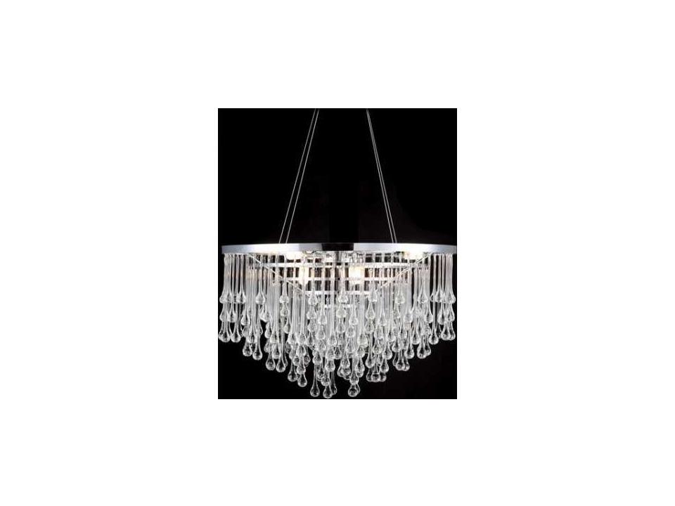 Hollywood Blvd Chandelier Polished Nickel 6 Light Spiraling Teardrop