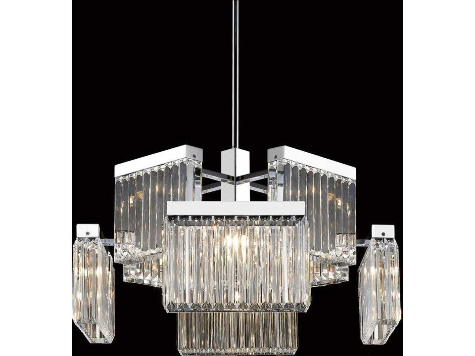 Broadway Chandelier Polished Nickel with Crystals