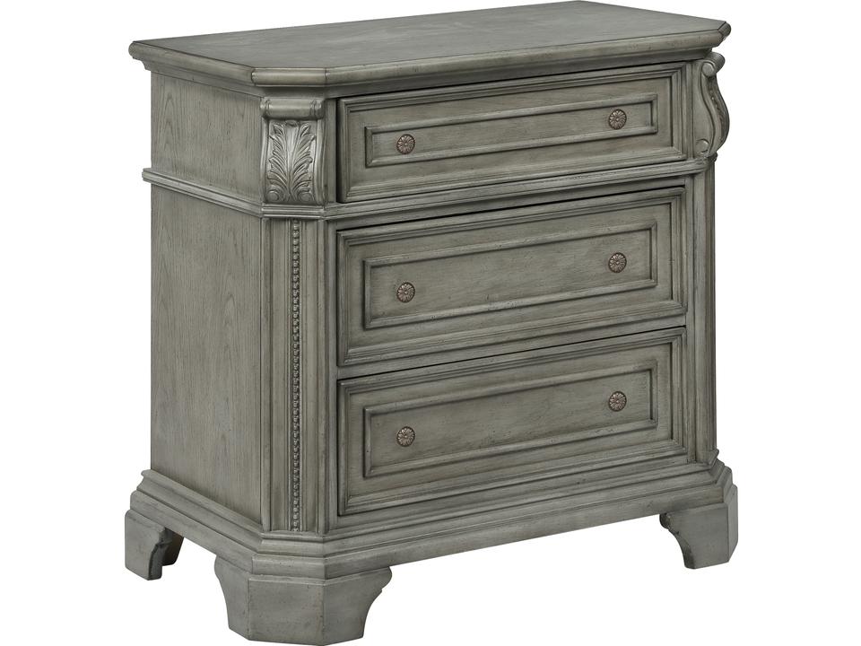 B01550 3-Drawer Nightstand in Wire Brushed Gray