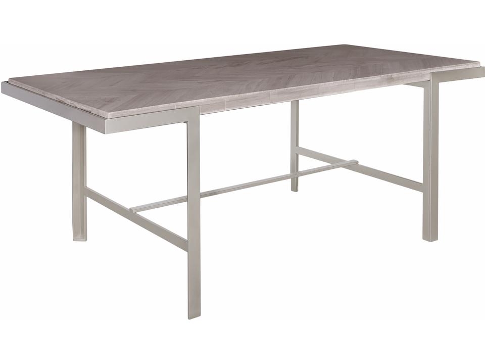 D00263 Rectangular Dining Table in Natural Stone and Steel