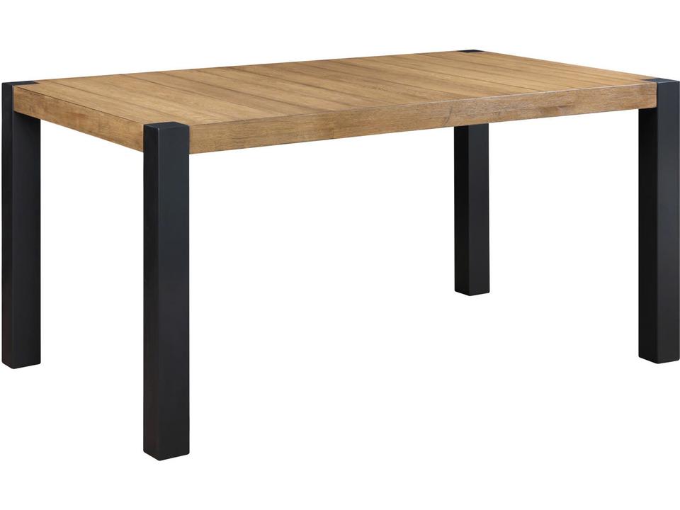 D00507 Rectangular Dining Table in Black and Medium Oak