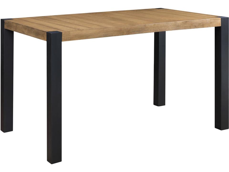 D00507 Collection Rectangle Counter Height Dining Table in Black and Oak