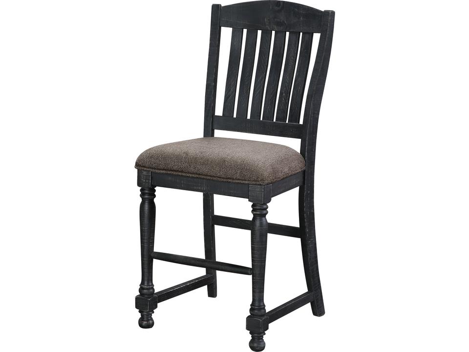 D00511 Upholstered Counter Height Chair Set of 2 in Two Tone Distressed Gray