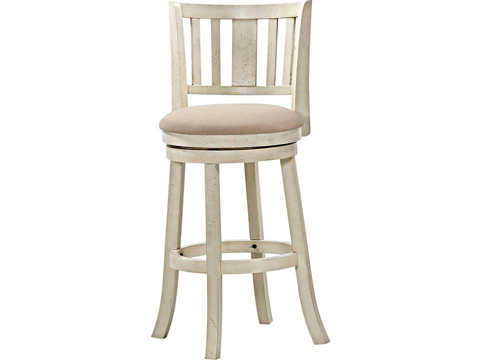 D01800 Antique White 29-Inch Swivel Bar Stool with Slat Back