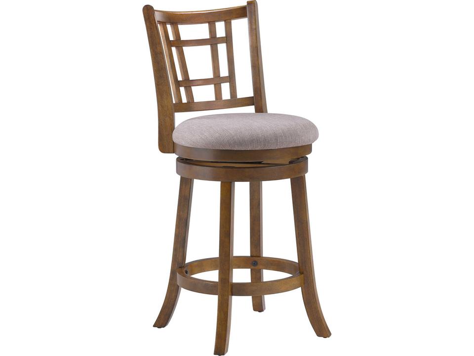 24 Inch Swivel Upholstered Counter Stool in Burnt Brown