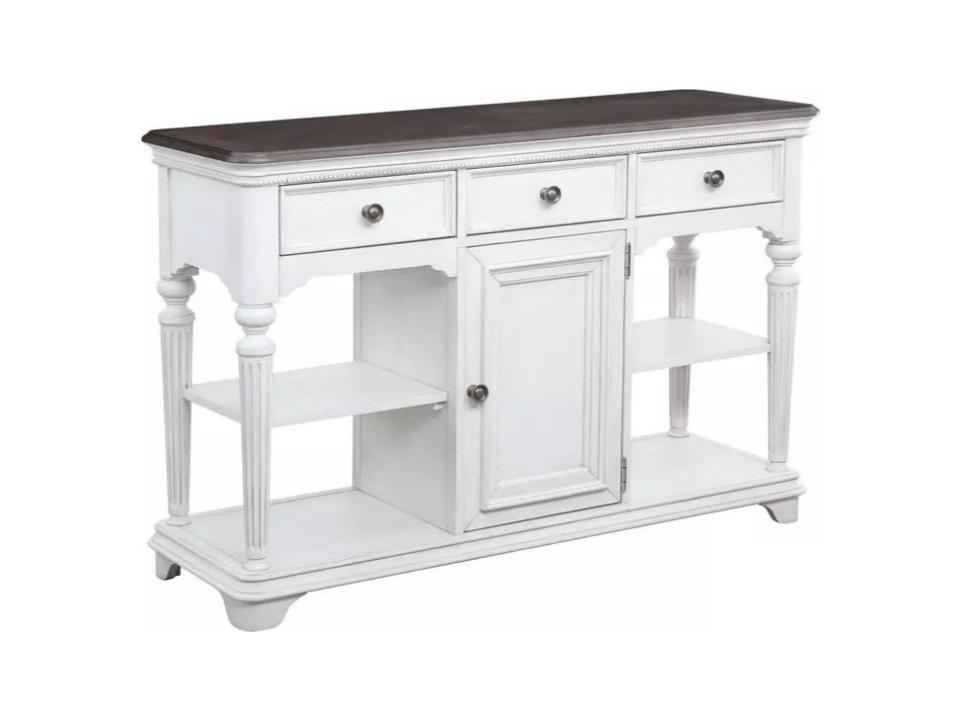 West Chester Rectangle Console Table Light Gray Oak Distressed White