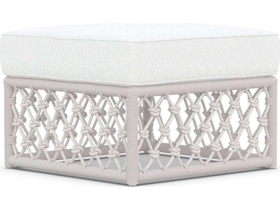 Amelia Outdoor Ottoman with All-Weather Rope