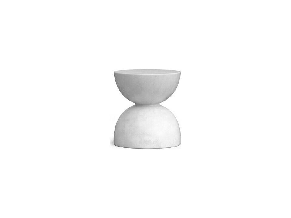 Cabo GFRC Concrete Round Side Table in White Rock
