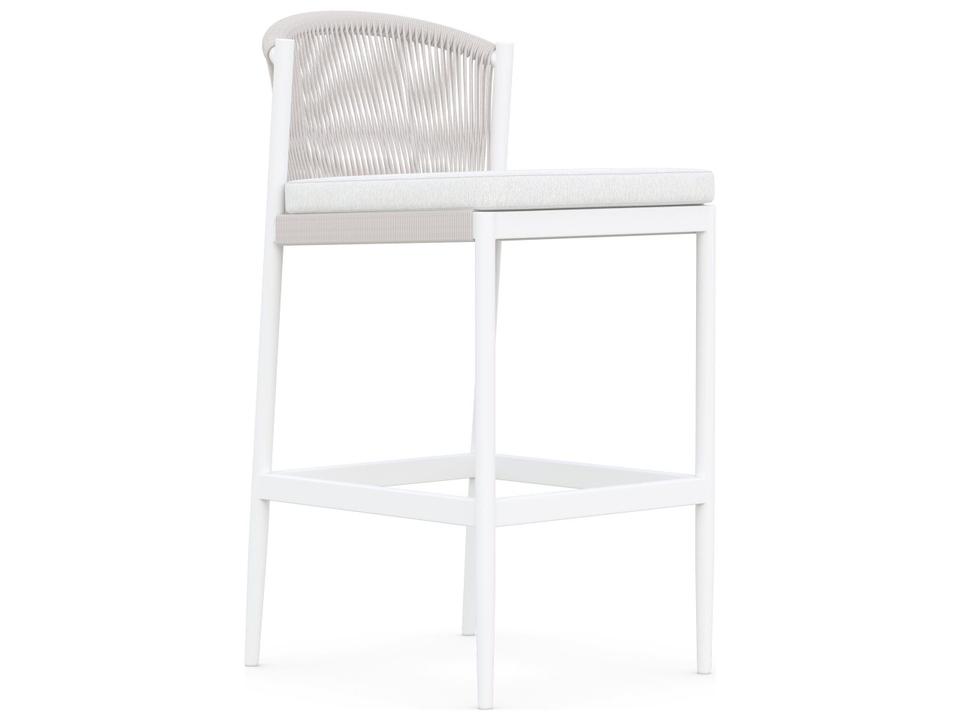Catalina All-Weather Rope Outdoor Bar Stool with Cloud Cushion