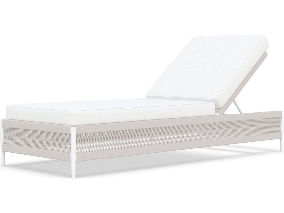 Catalina Sand All-Weather Rope Outdoor Chaise Lounge with Cloud Performance Fabric Cushion