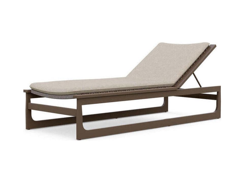 Cozumel Outdoor Chaise Lounge in Bronze with Cashew Cushion