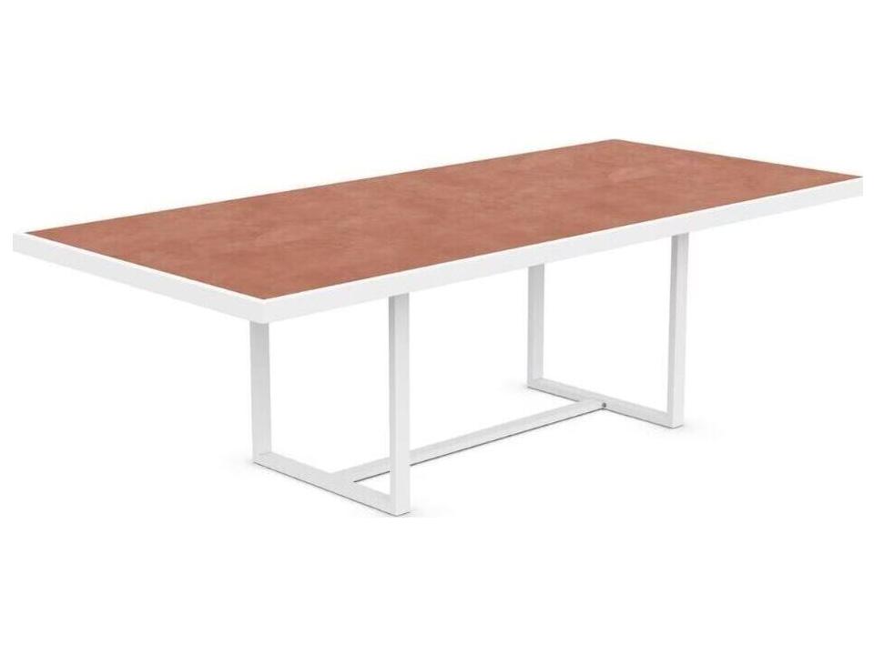 Pavia 96 Inch Rectangle Outdoor Dining Table with Umber Dekton Top