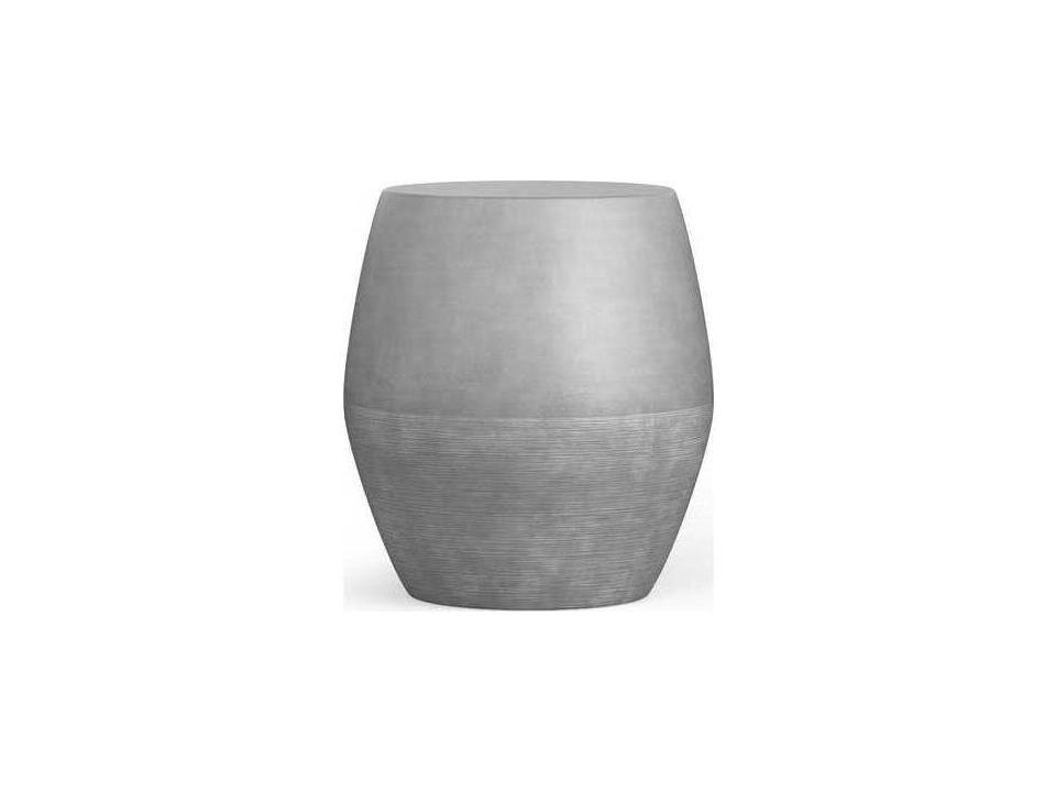 Durban Round Concrete End Table in Asteroid Finish