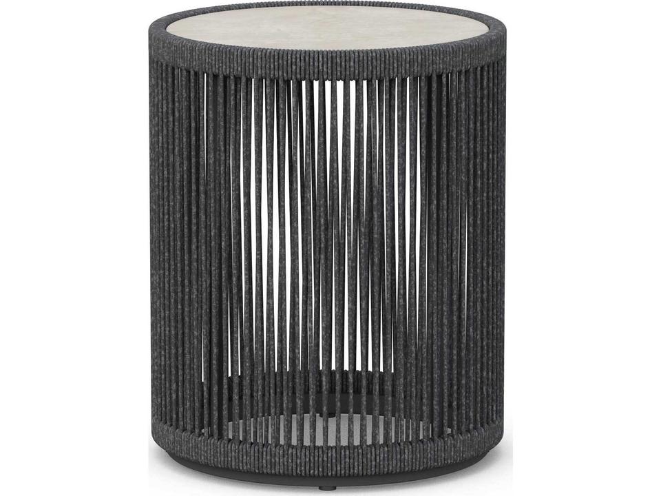 Malta Round End Table Pebble Rope and Albarium Dekton
