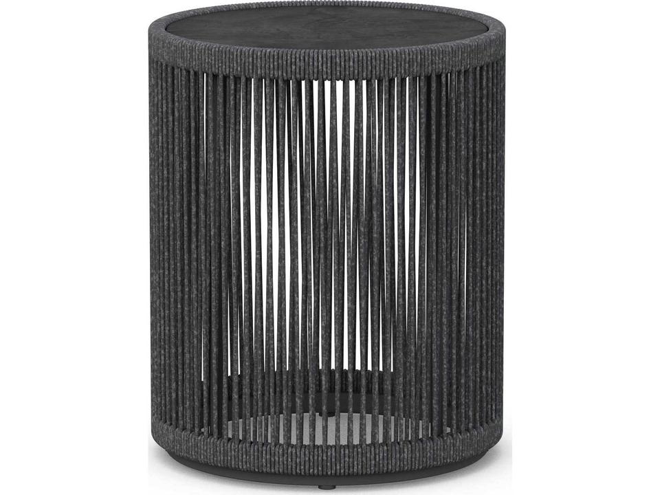 Malta Round Textelene Rope End Table with Micron Dekton Top